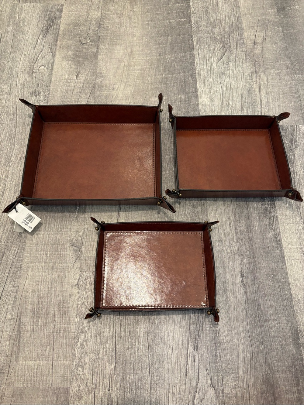 Mr Porter Brown Leather Multi Compartment Snap Valet Tray Desk Organizer